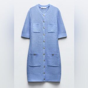 Zara knit blue dress